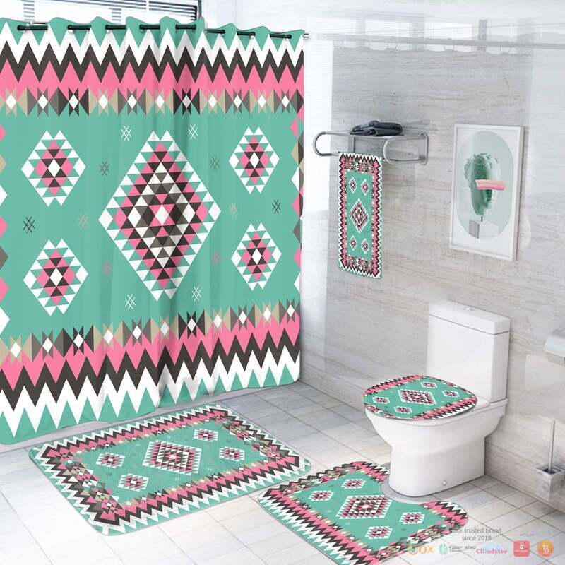 Ethnic_Geometric_Pink_Pattern_Native_American_Bathroom_Set