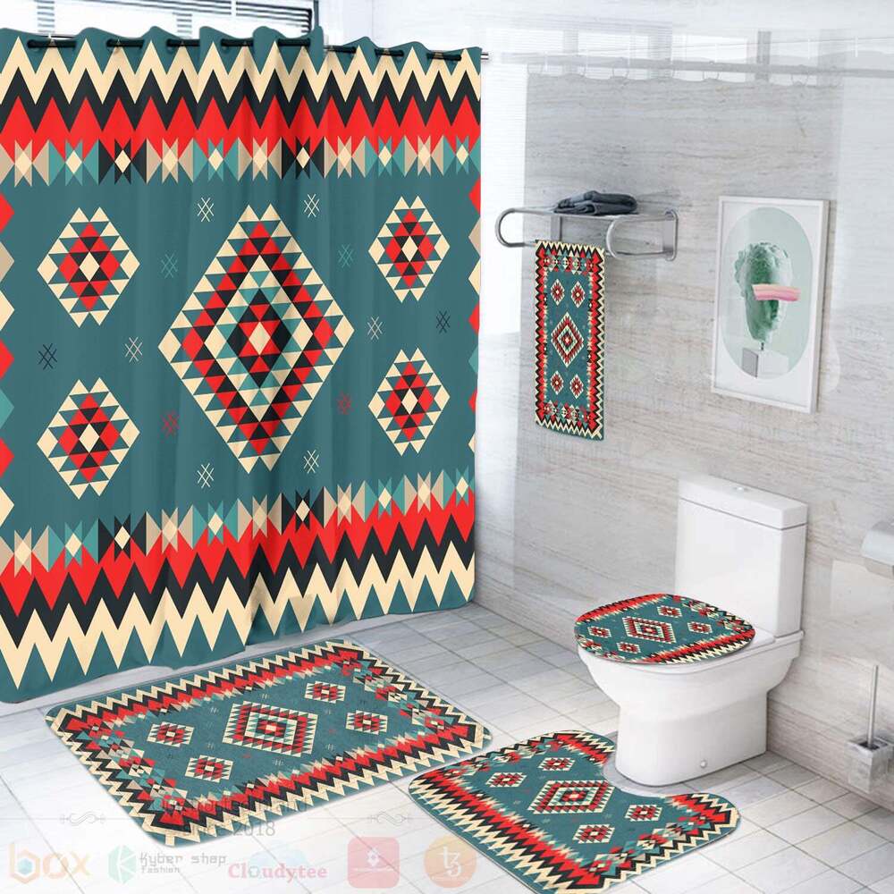 Ethnic_Geometric_Red_Pattern_Bathroom_Set
