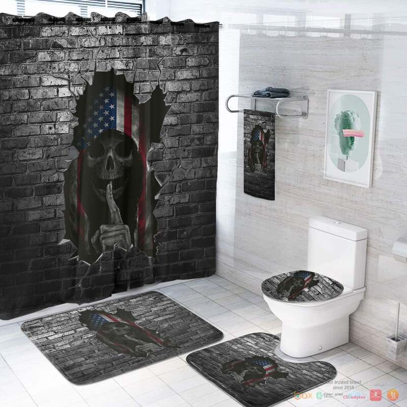 Flag_Skull_Black_Brick_Wall_Native_American_Bathroom_Set