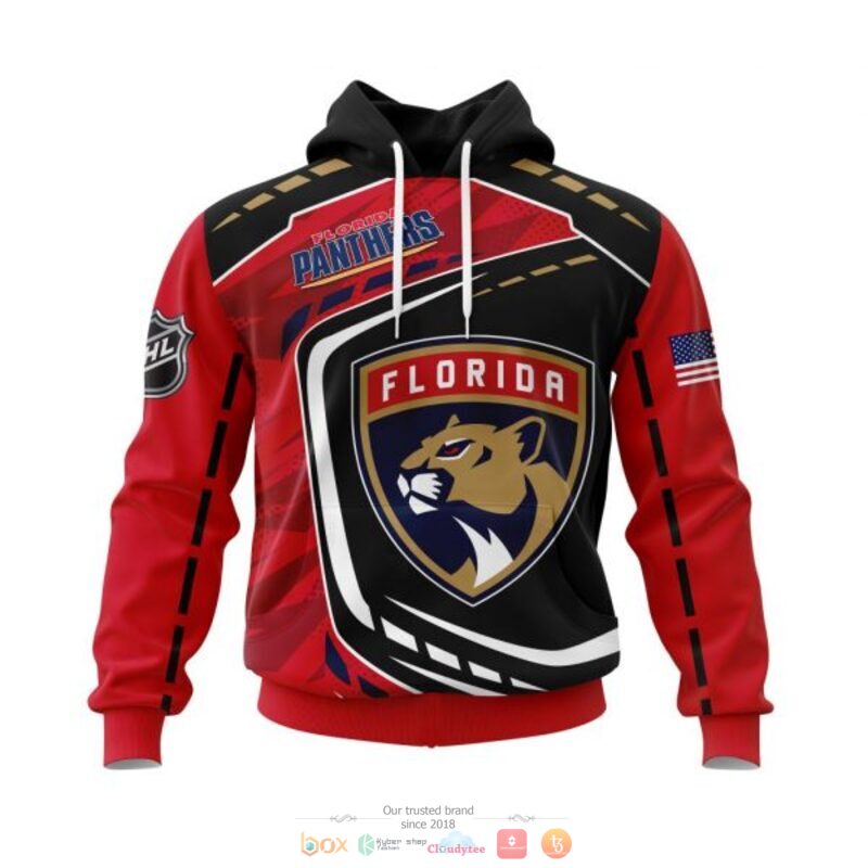 Florida_Panthers_NHL_black_red_3D_shirt_hoodie