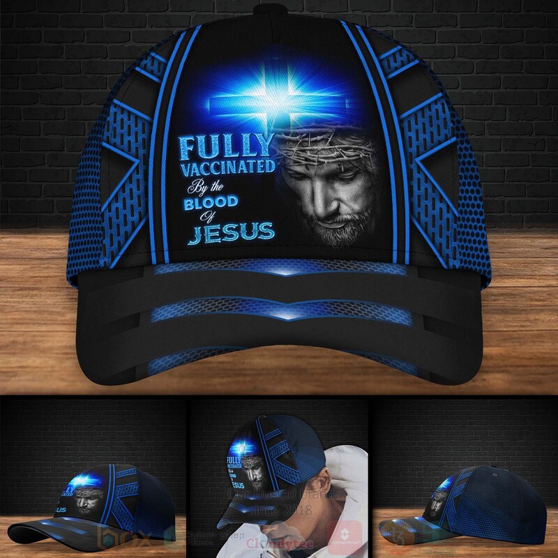 Fully_Vaccinated_By_The_Blood_Of_Jesus_Blue_Cap