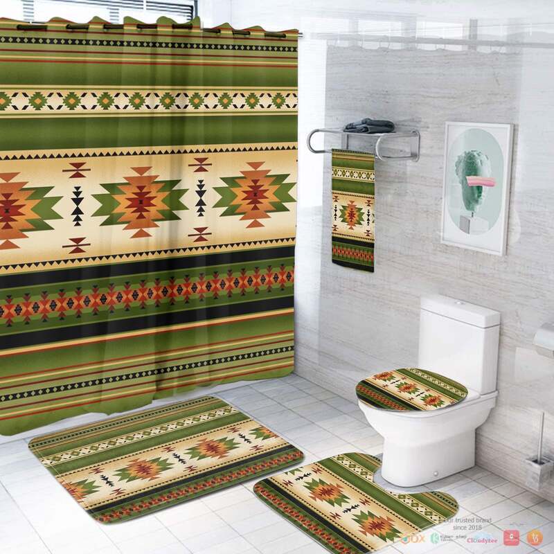 Green_Native_Pattern_Native_American_Bathroom_Set