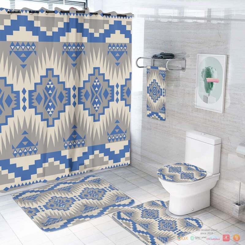 Grey_Blue_Pattern_Native_American_Bathroom_Set