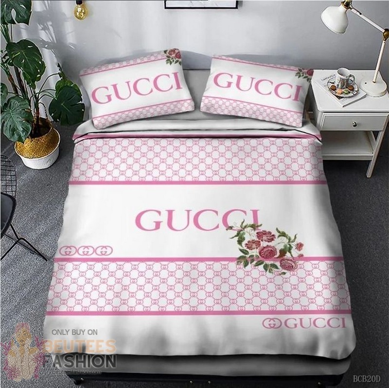 Gucci_Flowers_Pink_White_Bedding_Sets_Duvet_Cover_Sheet_Cover_Pillow_Cases_Luxury_Bedroom_Sets