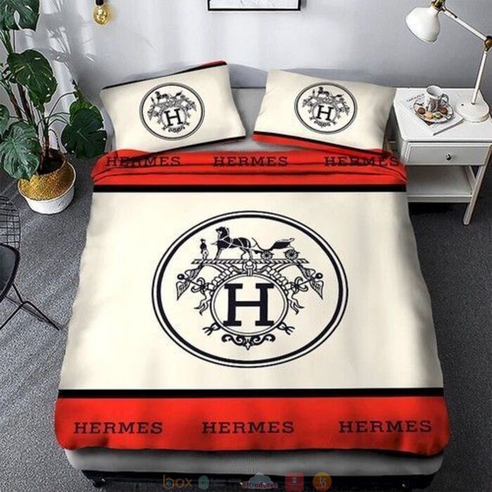 Hermes_White_Red_Bedding_Set