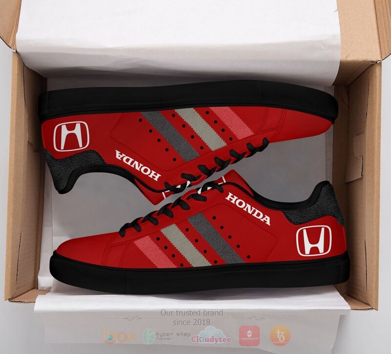 Honda_Grey_Red_Stan_Smith_low_top_shoes