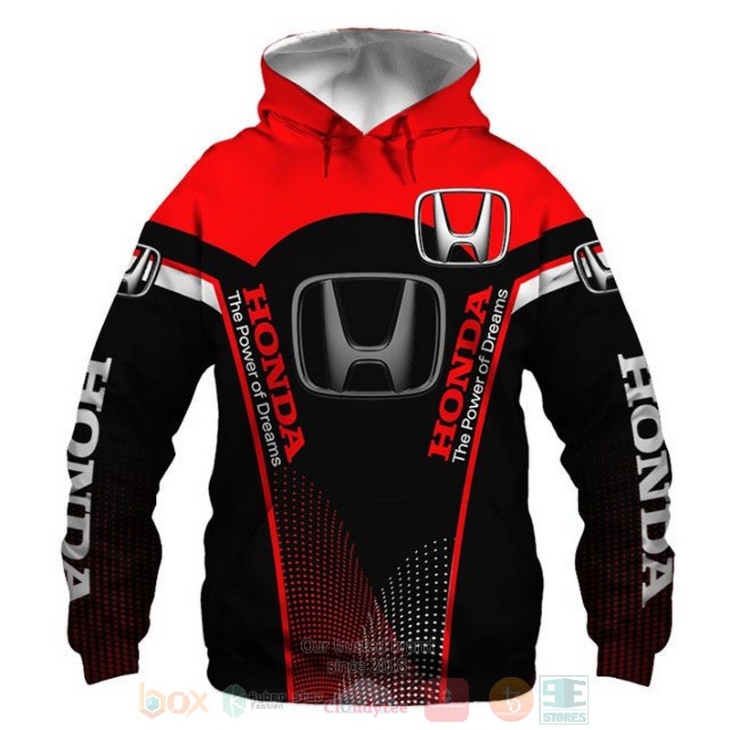 Honda_The_Power_of_Dreams_red_black_3D_shirt_hoodie