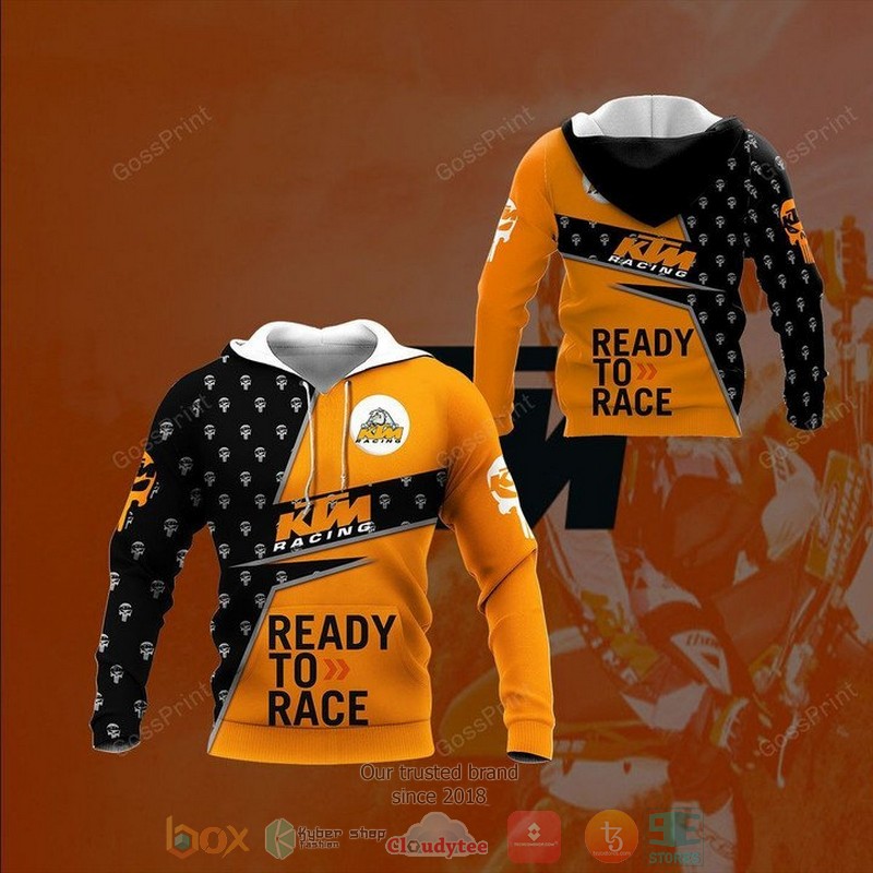 KTM_Racing_Ready_to_race_Skull_black_orange_3d_shirt_hoodie