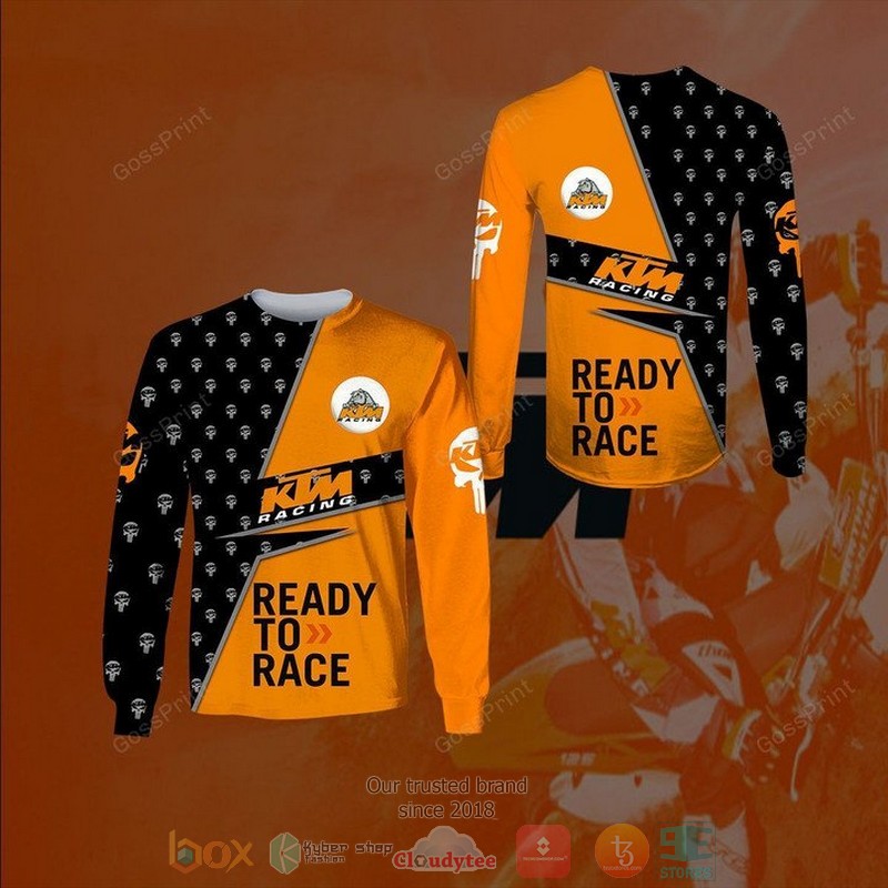 KTM_Racing_Ready_to_race_Skull_black_orange_3d_shirt_hoodie_1