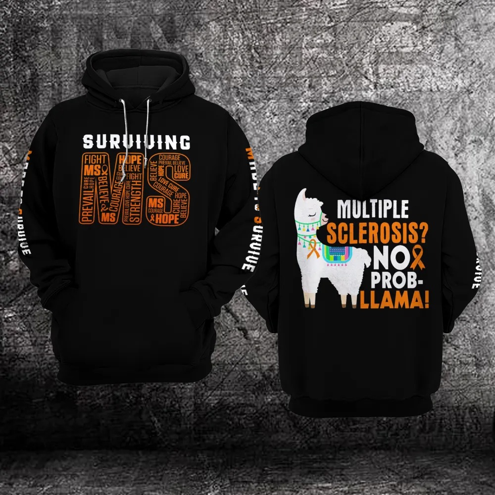 Llama-SurViVing-MS-Multiple-Sclerosis-Awareness-3D-hoodie