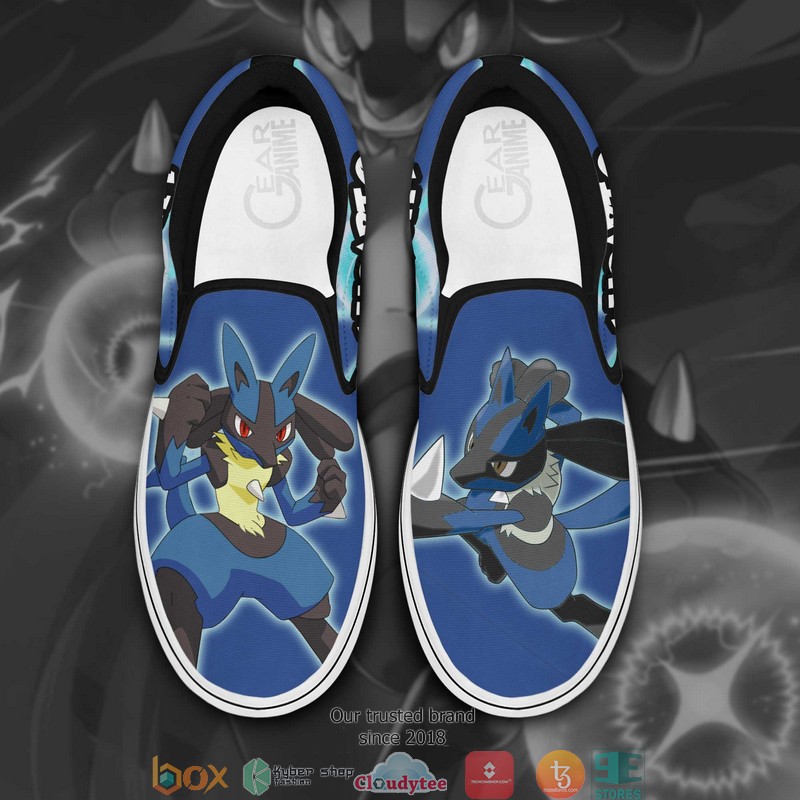 Lucario_Pokemon_Anime_Slip_On_Sneakers_Shoes