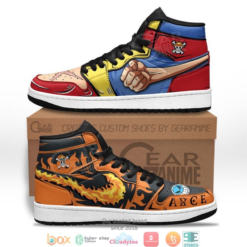 Luffy_And_Ace_Anime_One_Piece_Air_Jordan_High_top_shoes