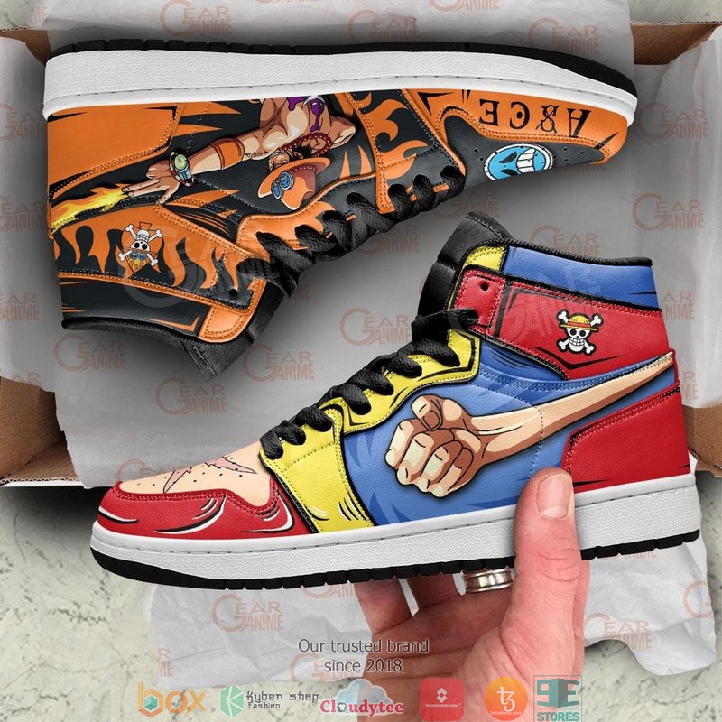 Luffy_And_Ace_Anime_One_Piece_Air_Jordan_High_top_shoes_1