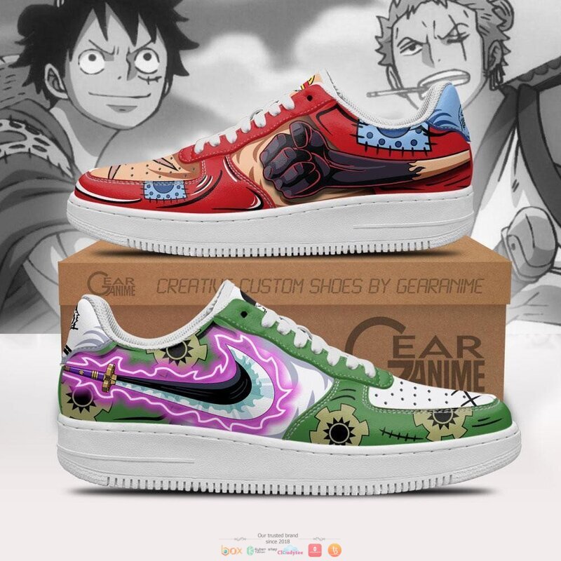 Luffy_and_Zoro_Wano_One_Piece_Anime_Nike_Air_Force_Shoes