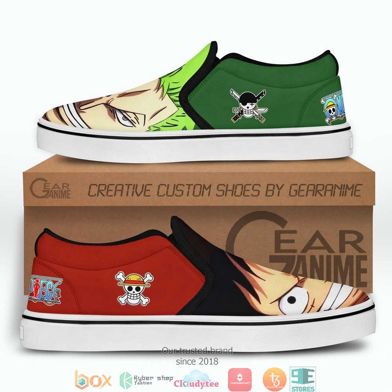 Luffy_and_Zoro_Wano_One_Piece_Anime_Slip_On_Sneakers_Shoes_1