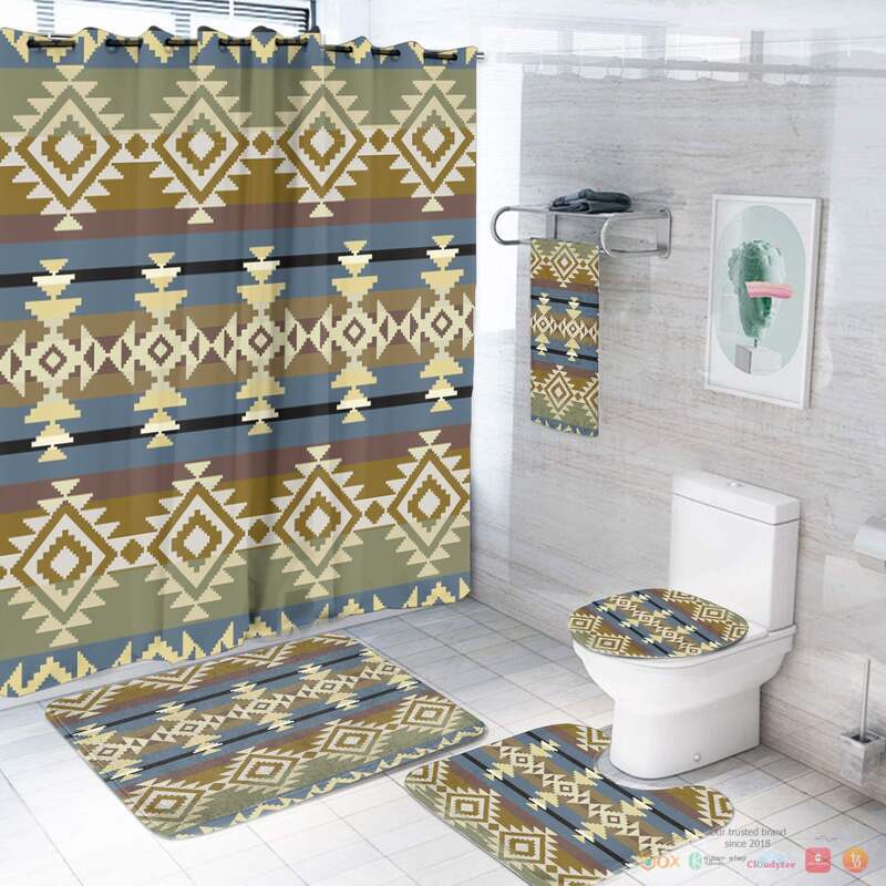 Moss_Green_Pattern_Native_American_Bathroom_Set