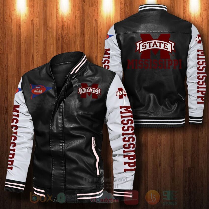 NCAA_Mississippi_State_Bulldogs_Leather_Bomber_Jacket