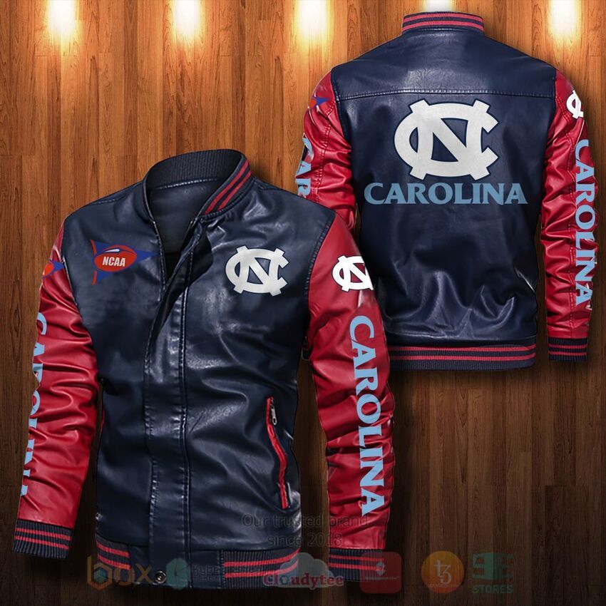 NCAA_North_Carolina_Tar_Heels_Leather_Bomber_Jacket_1_2_3