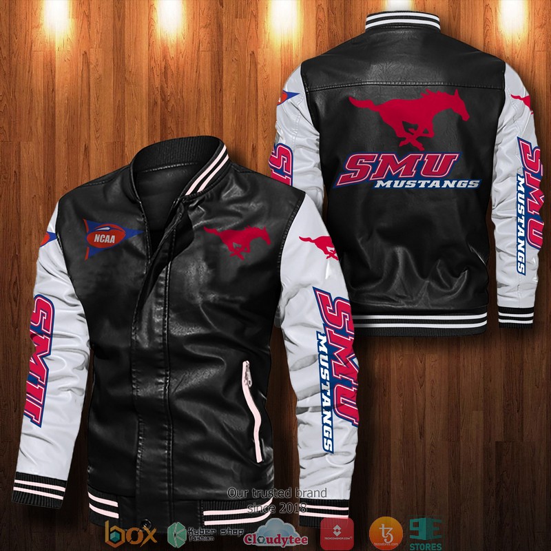 NCAA_Smu_Mustangs_Bomber_Leather_Jacket