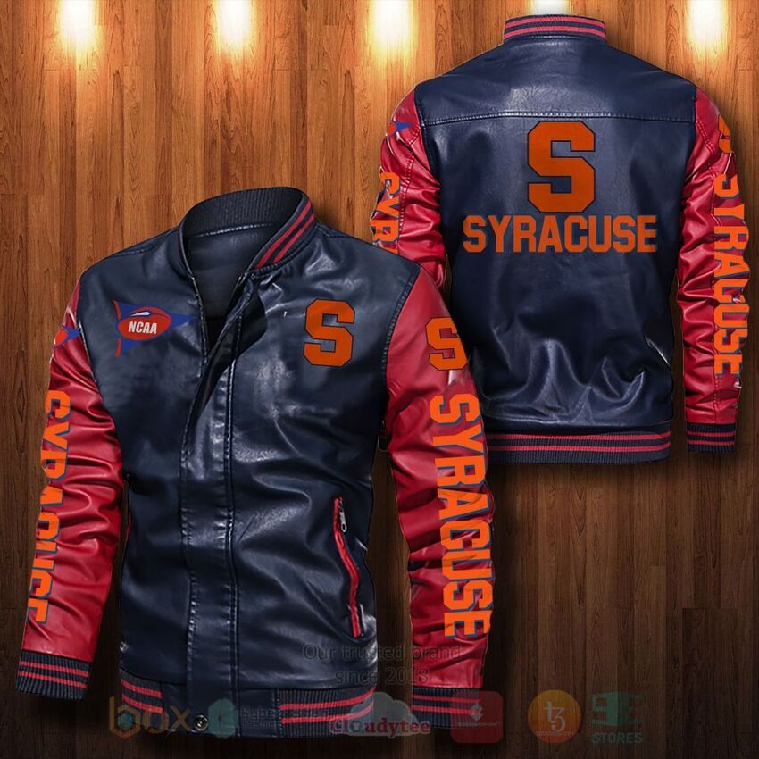 NCAA_Syracuse_Orange_Leather_Bomber_Jacket_1_2_3