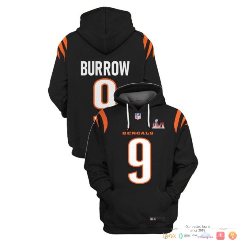 NFL_Burrow_9_Cincinnati_Bengals_Black_3d_shirt_hoodie
