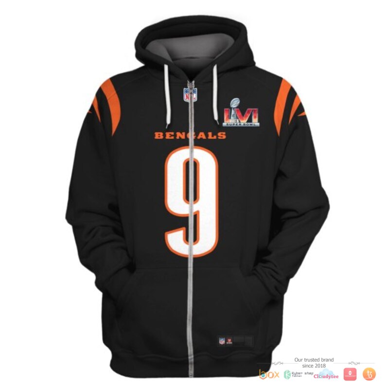NFL_Burrow_9_Cincinnati_Bengals_Black_3d_shirt_hoodie_1