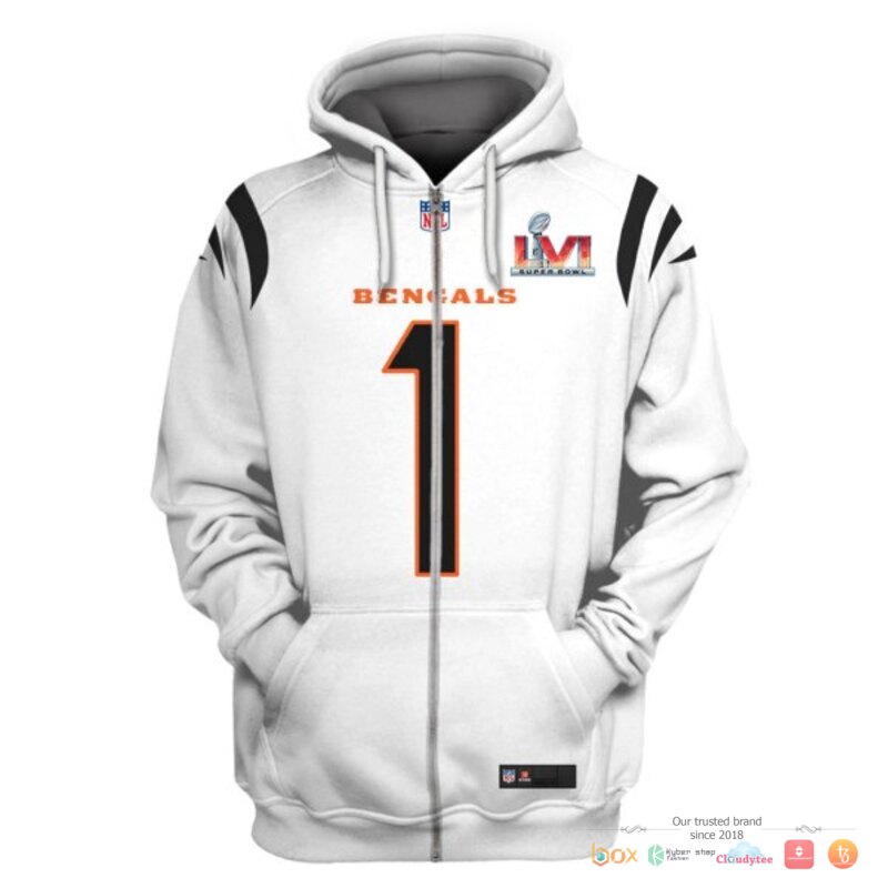 NFL_Chase_1_Cincinnati_Bengals_White_3d_shirt_hoodie_1