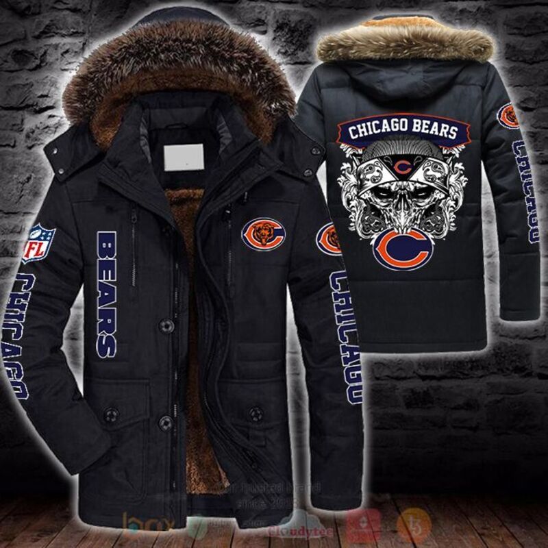 NFL_Chicago_Bears_Skull_White_Parka_Jacket