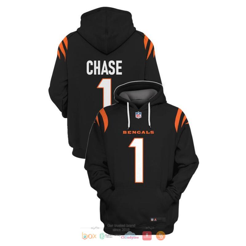 NFL_Cincinnati_Bengals_Chase_1_Black_3d_shirt_hoodie
