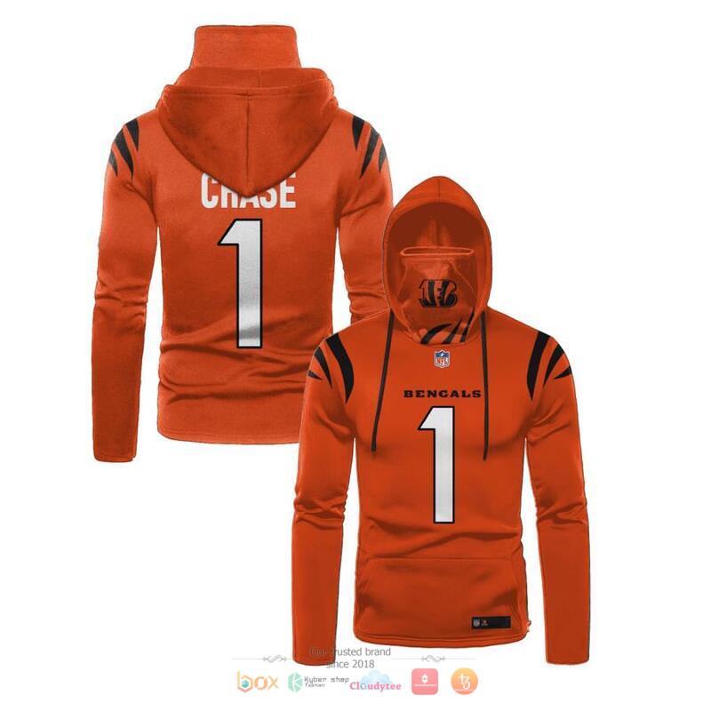 NFL_Cincinnati_Bengals_Chase_1_Orange_3d_hoodie_mask