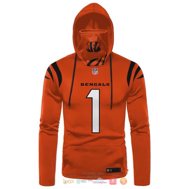 NFL_Cincinnati_Bengals_Chase_1_Orange_3d_hoodie_mask_1