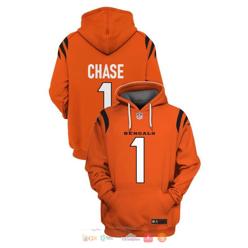 NFL_Cincinnati_Bengals_Chase_1_Orange_3d_shirt_hoodie