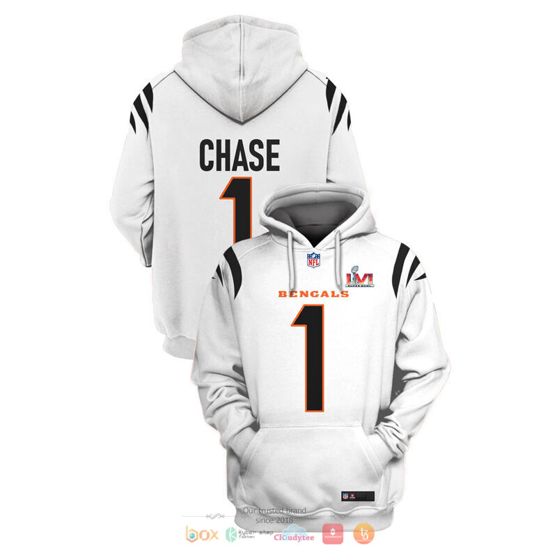NFL_Cincinnati_Bengals_Chase_1_Super_Bowl_LVI_white_3d_shirt_hoodie
