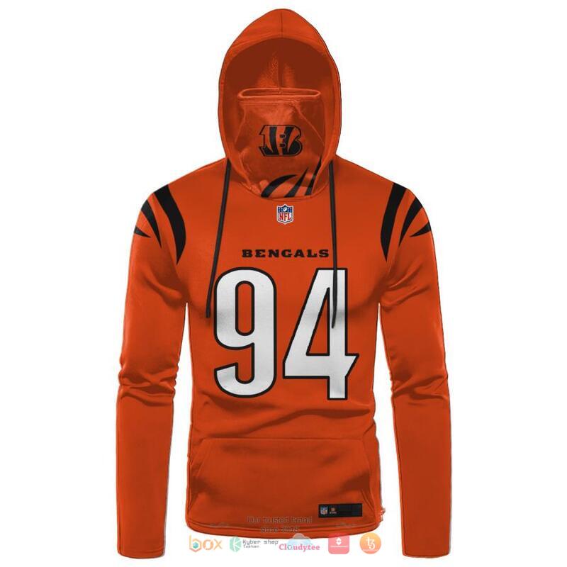 NFL_Cincinnati_Bengals_Hubbard_94_Orange_3d_hoodie_mask_1