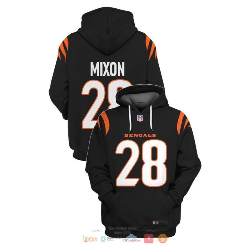 NFL_Cincinnati_Bengals_Mixon_28_Black_3d_shirt_hoodie
