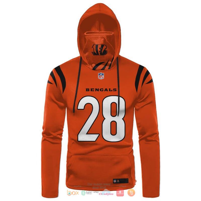 NFL_Cincinnati_Bengals_Mixon_28_Orange_3d_hoodie_mask_1