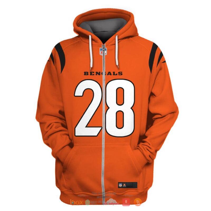 NFL_Cincinnati_Bengals_Mixon_28_Orange_3d_shirt_hoodie_1