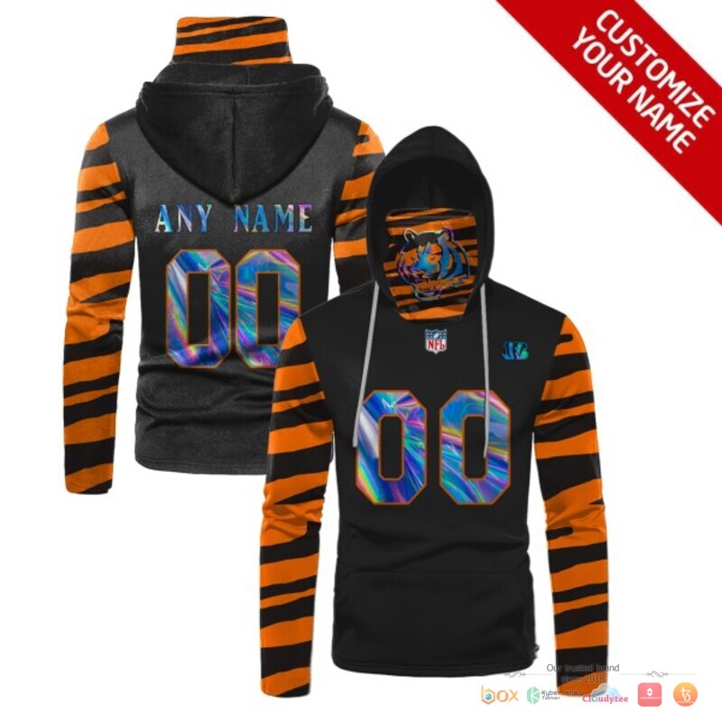 NFL_Cincinnati_Bengals_black_orange_hologram_Custom_3d_hoodie_mask