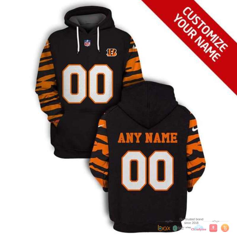 NFL_Cincinnati_Bengals_black_orange_line_Custom_3d_shirt_hoodie