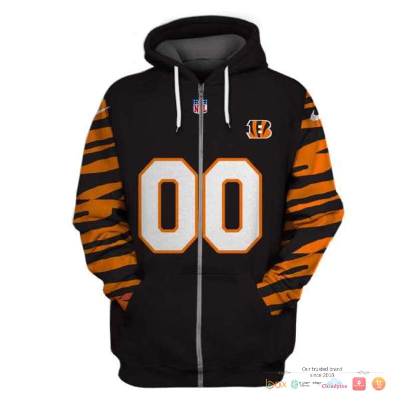 NFL_Cincinnati_Bengals_black_orange_line_Custom_3d_shirt_hoodie_1