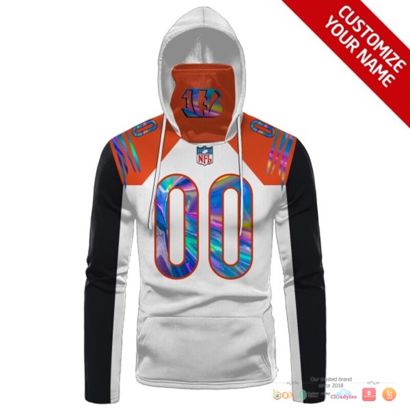 NFL_Cincinnati_Bengals_white_black_hologram_Custom_3d_hoodie_mask_1