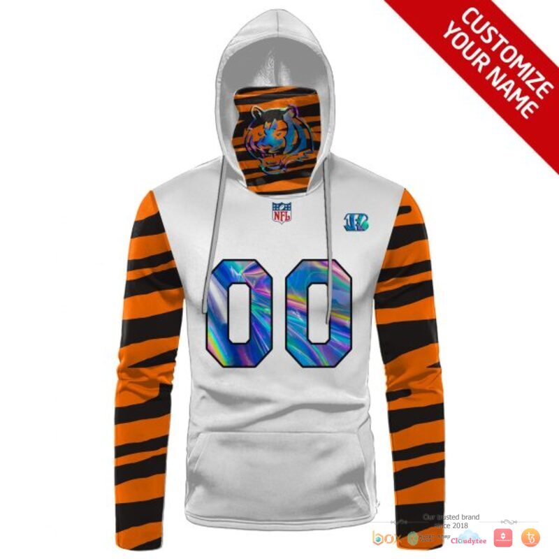 NFL_Cincinnati_Bengals_white_orange_hologram_Custom_3d_hoodie_mask_1