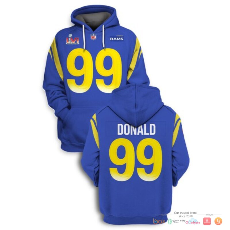 NFL_Donald_99_Los_Angeles_Rams_Blue_3d_shirt_hoodie