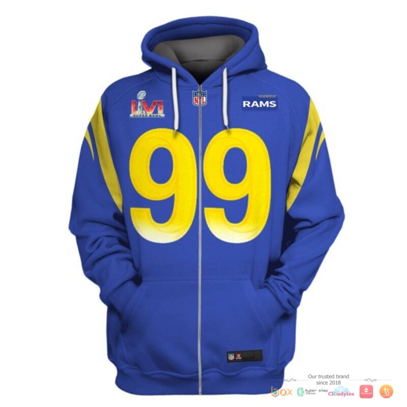 NFL_Donald_99_Los_Angeles_Rams_Blue_3d_shirt_hoodie_1