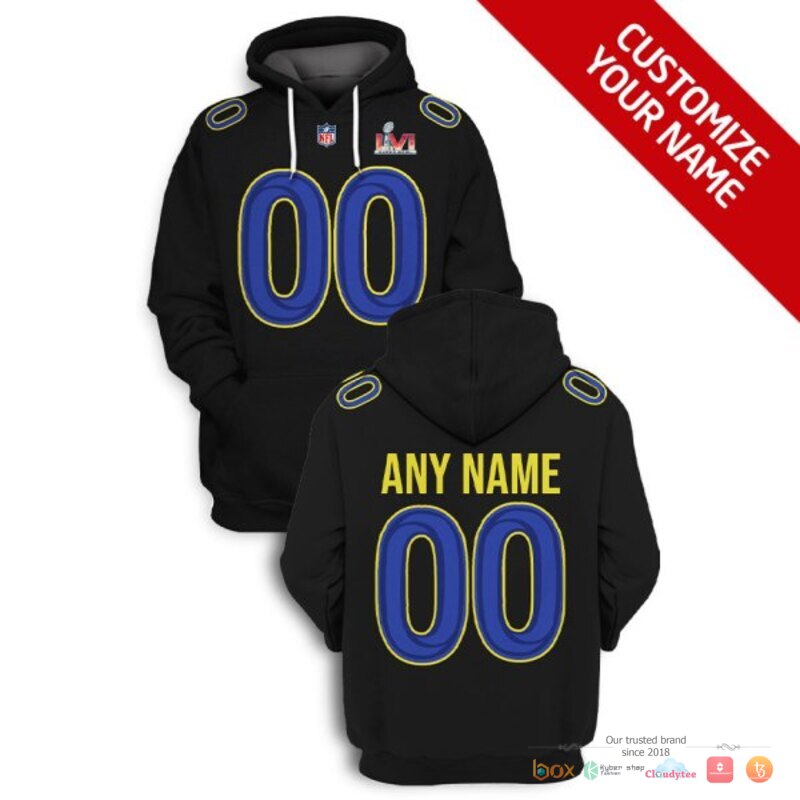NFL_Los_Angeles_Rams_black_Custom_3d_shirt_hoodie