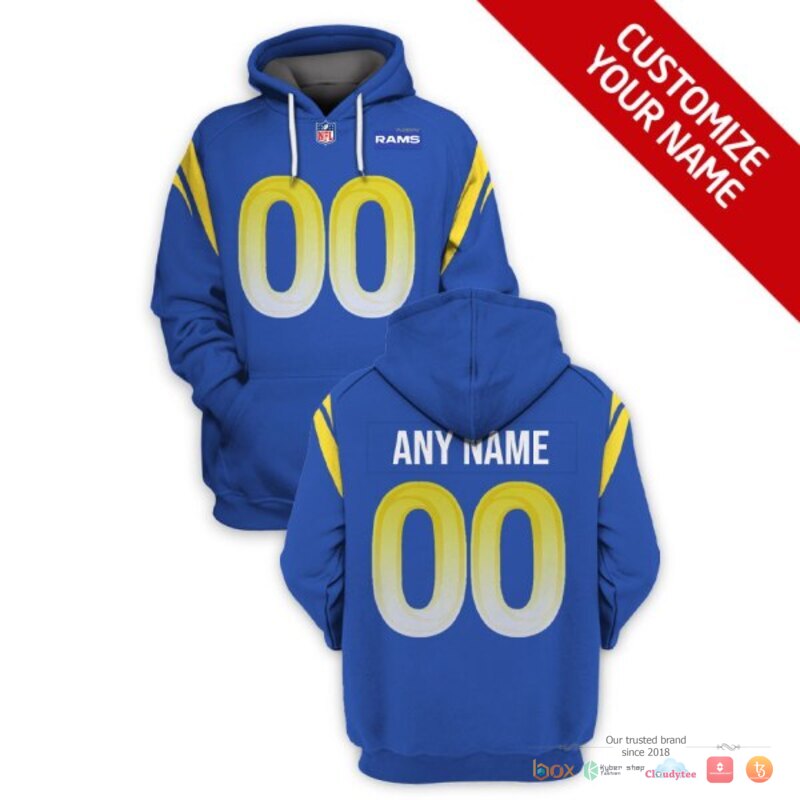 NFL_Los_Angeles_Rams_blue_Custom_3d_shirt_hoodie