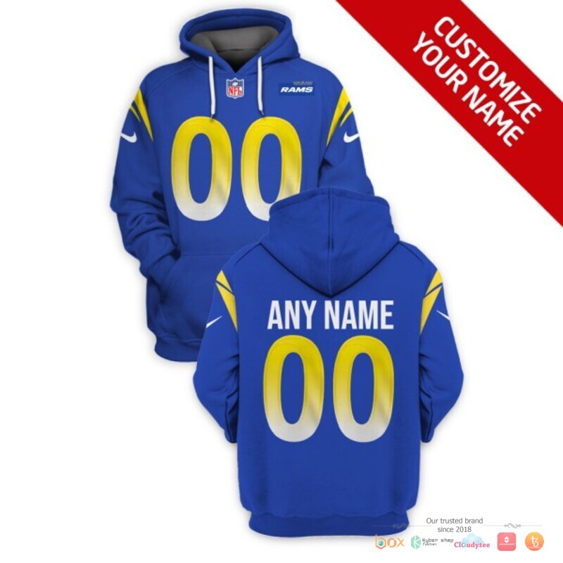 NFL_Los_Angeles_Rams_blue_Nike_Custom_3d_shirt_hoodie