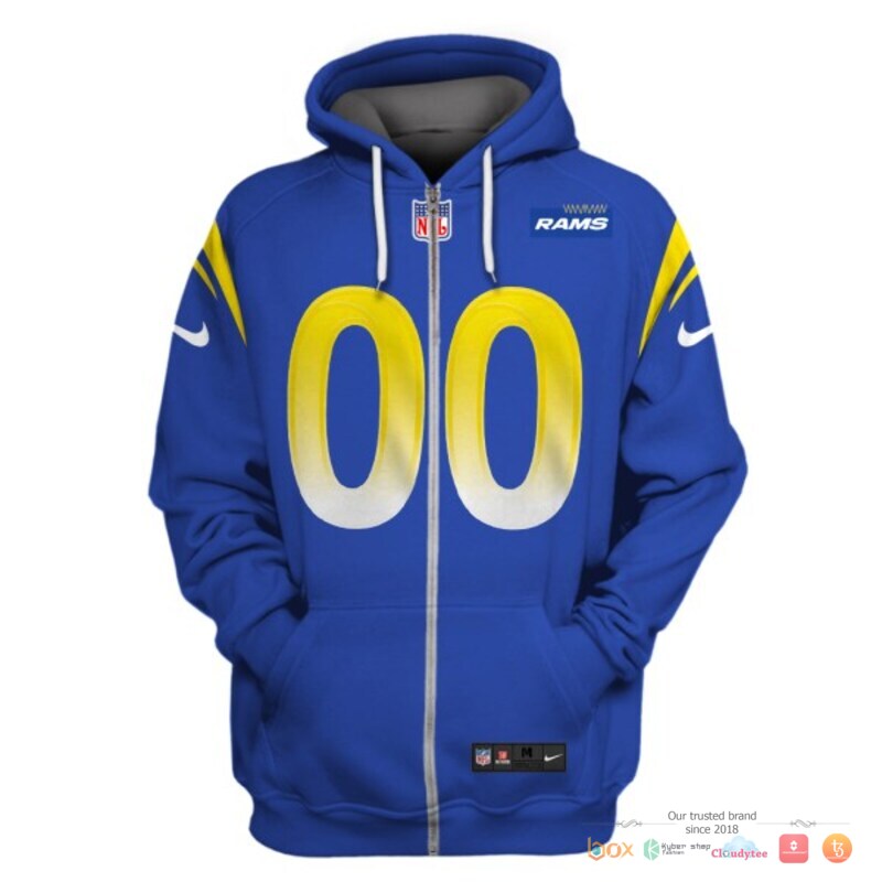 NFL_Los_Angeles_Rams_blue_Nike_Custom_3d_shirt_hoodie_1