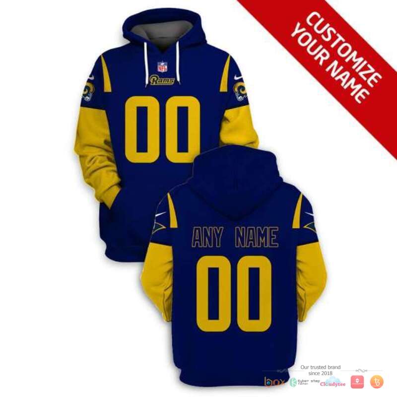 NFL_Los_Angeles_Rams_blue_yellow_Custom_3d_shirt_hoodie