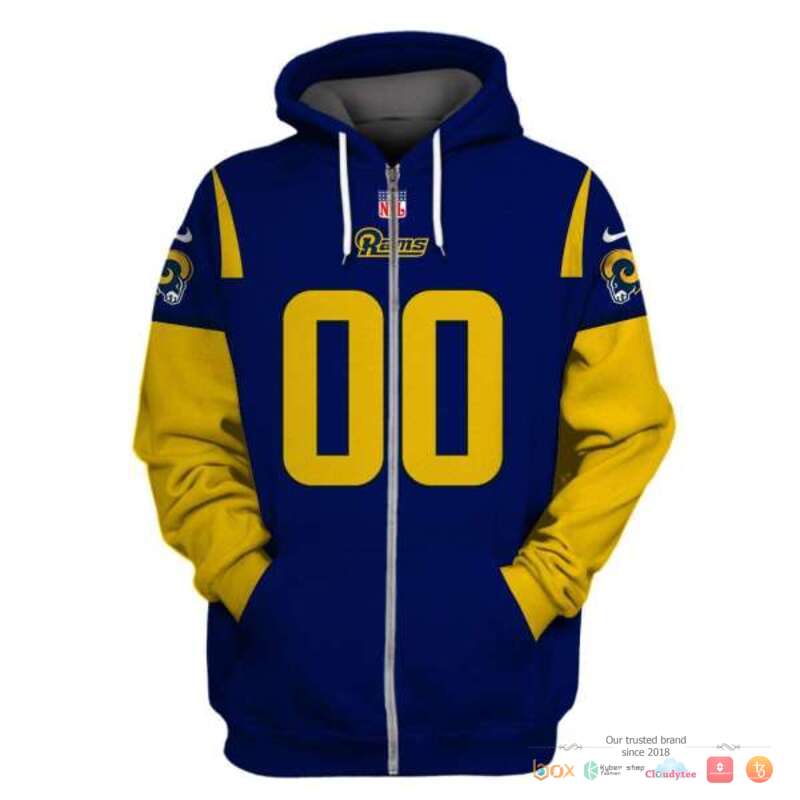 NFL_Los_Angeles_Rams_blue_yellow_Custom_3d_shirt_hoodie_1